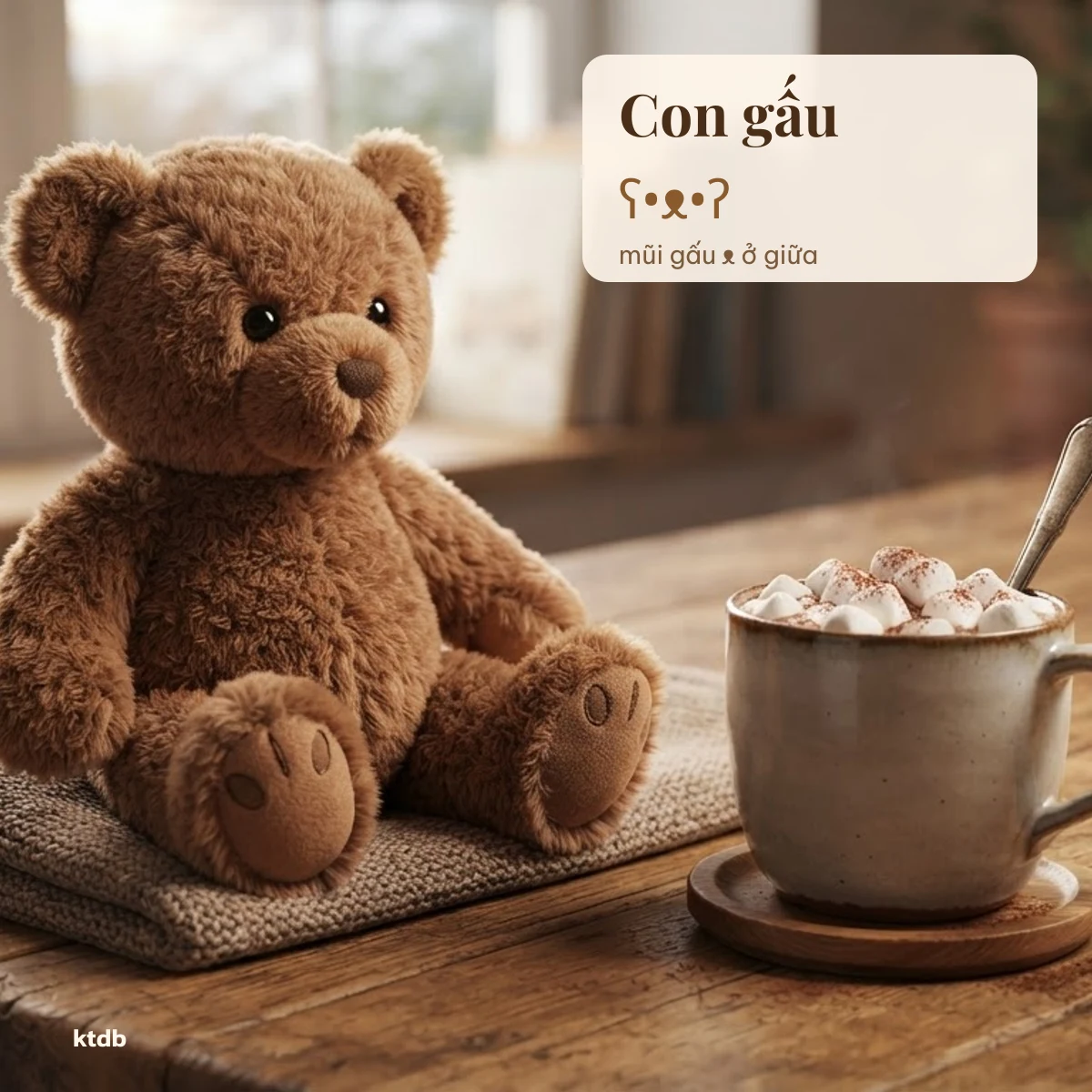 Kí tự con gấu ʕ•ᴥ•ʔ với mũi gấu ᴥ bên chú gấu bông