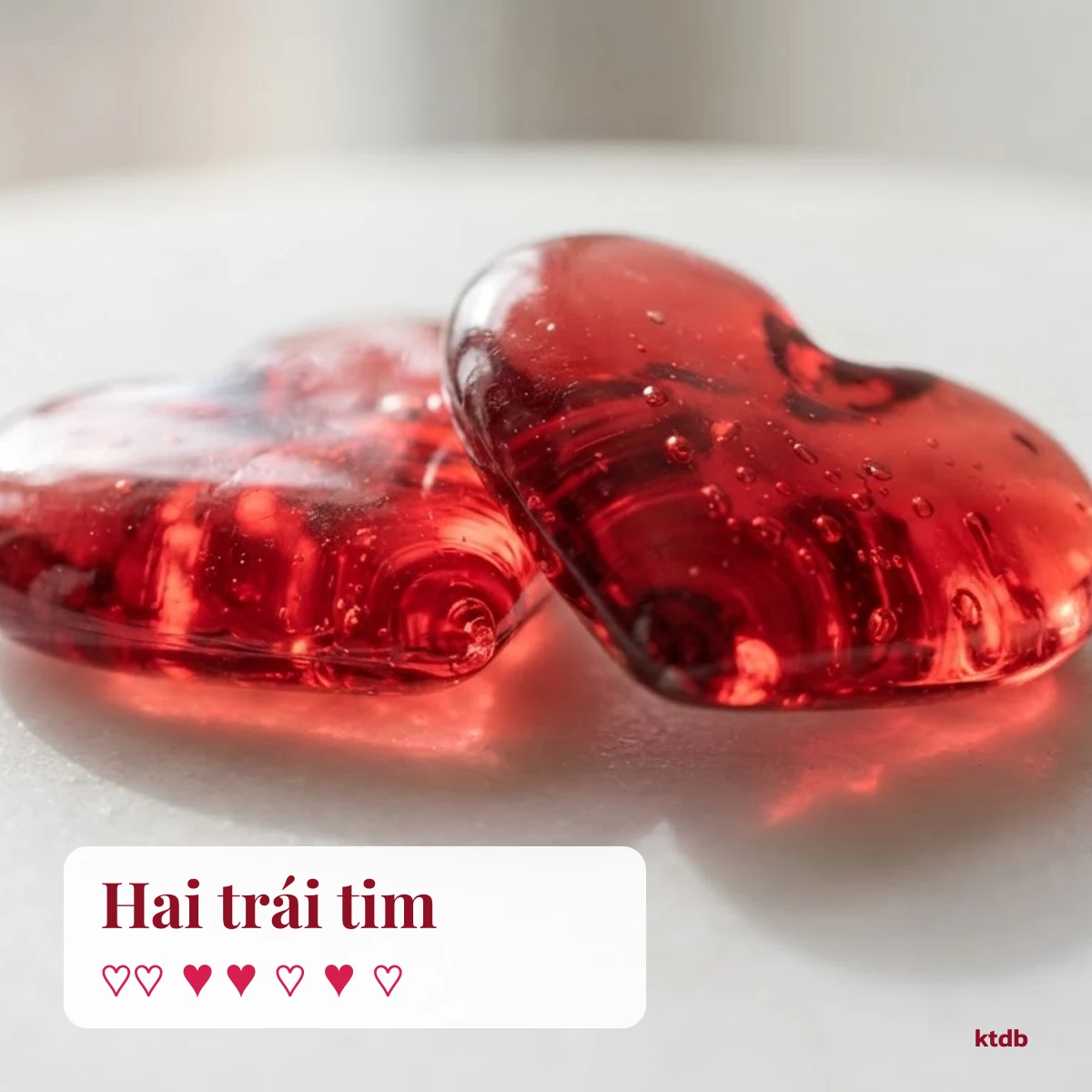 Kí tự hai trái tim ♡♡ ♥♥ bên hai trái tim thủy tinh chồng lên nhau