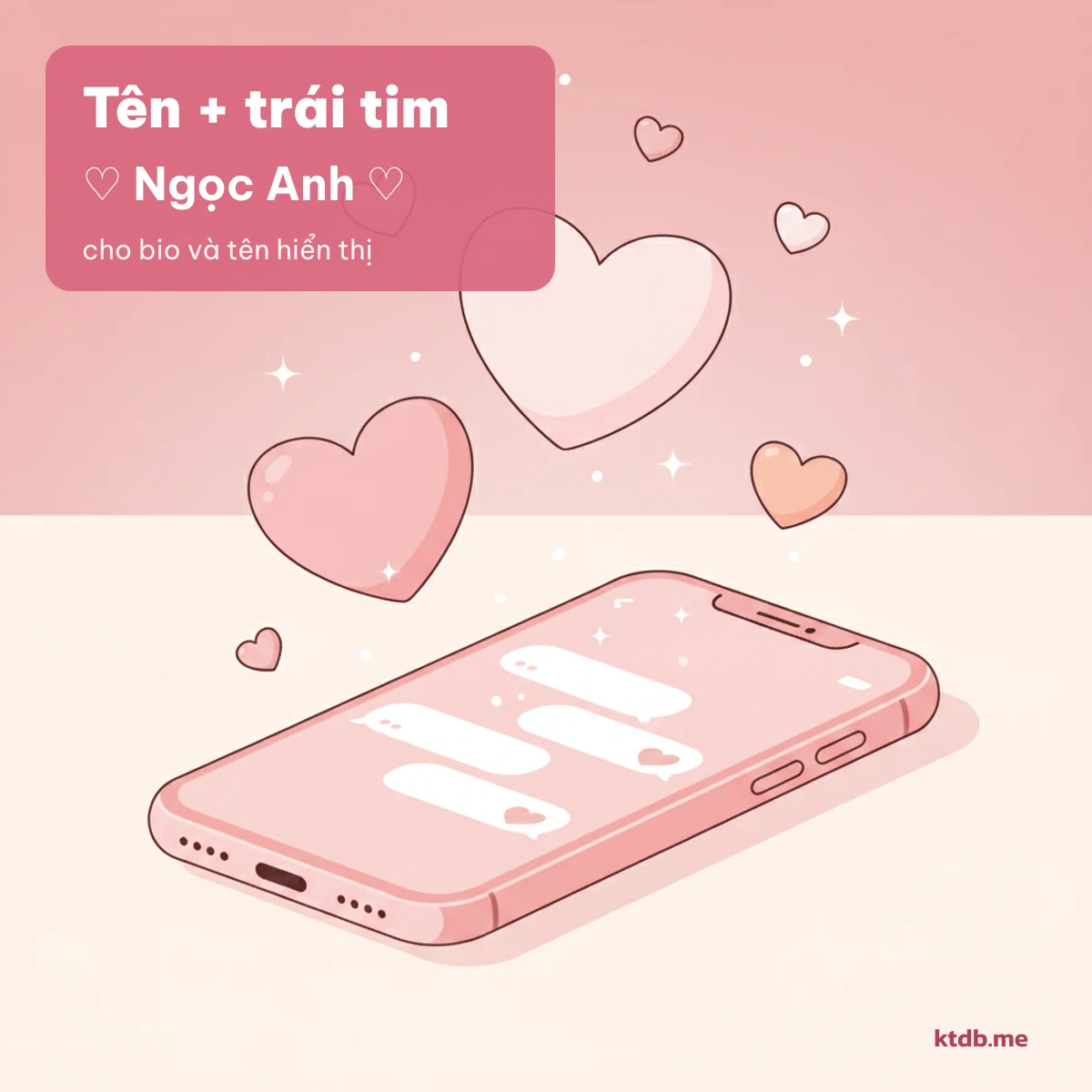 Tên ghép kí tự trái tim ♡ cho bio và tên hiển thị trên điện thoại